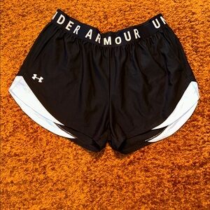 Under Armour Women's Black and White Athletic Shorts